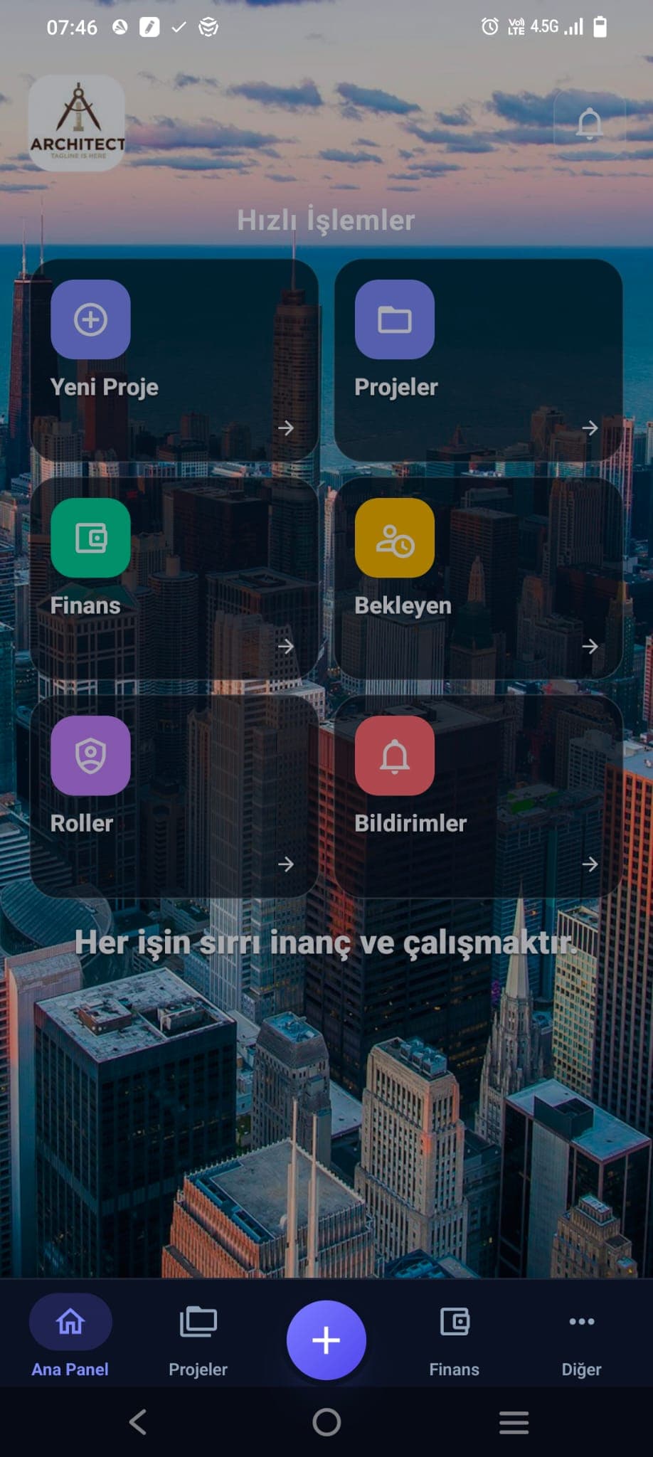 Planova proje yönetimi dashboard ekranı
